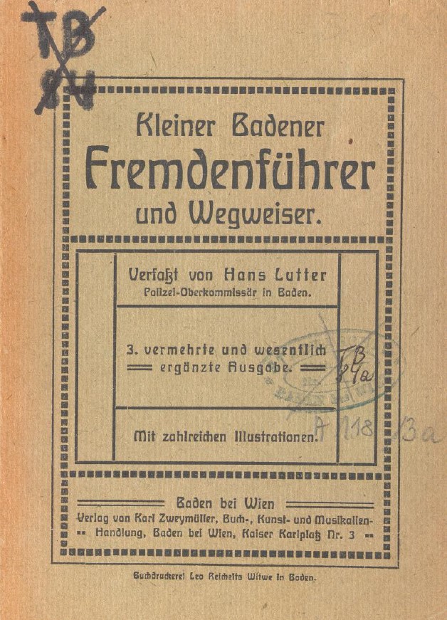 kleiner Badener Fremdenführer & Wegweiser von H. Lutter 1919 (A118 3a)